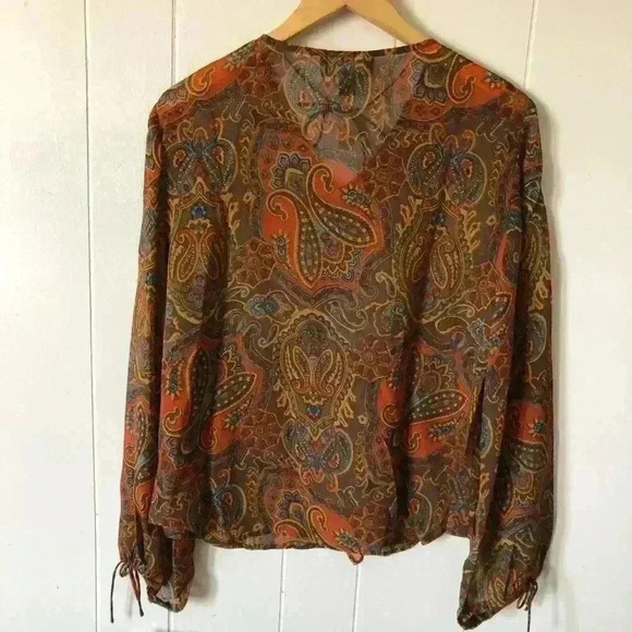Spenser Jeremy Paisley Silk Top Blouse Size 14 - Picture 7 of 8